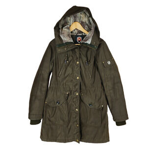 1 Madison Expedition Parka sz S Women Army Olive Green‎ Hood Lined Pockets